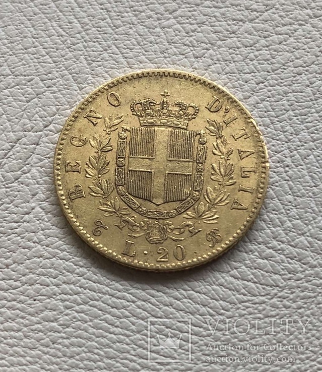 Италия 20 лир 1862 год золото 6,45 грамм 900’, фото №3