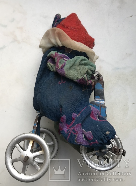Игрушка кукла механический медведь на велосипеде, фото №5