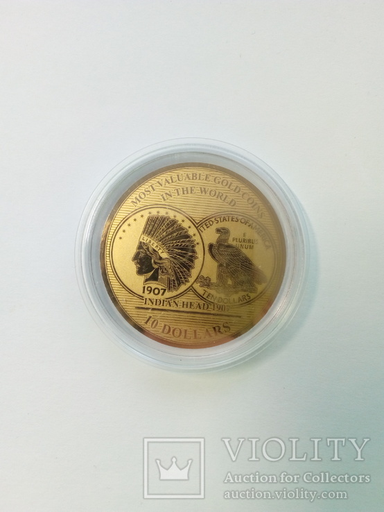 Самые Дорогие Монеты Мира / 10 Долларов 1907 INDIAN HEAD Соломоновы Острова, фото №2