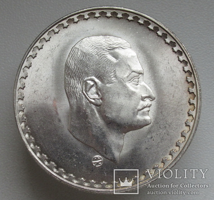 1 фунт 1970 г.  Египет " Президент Насер ", штемпельный блеск, серебро, фото №4