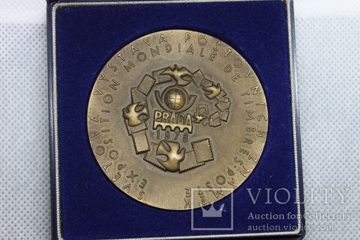 Медаль на честь філателічної виставки Прага 1978 в оригінальній коробці, фото №2