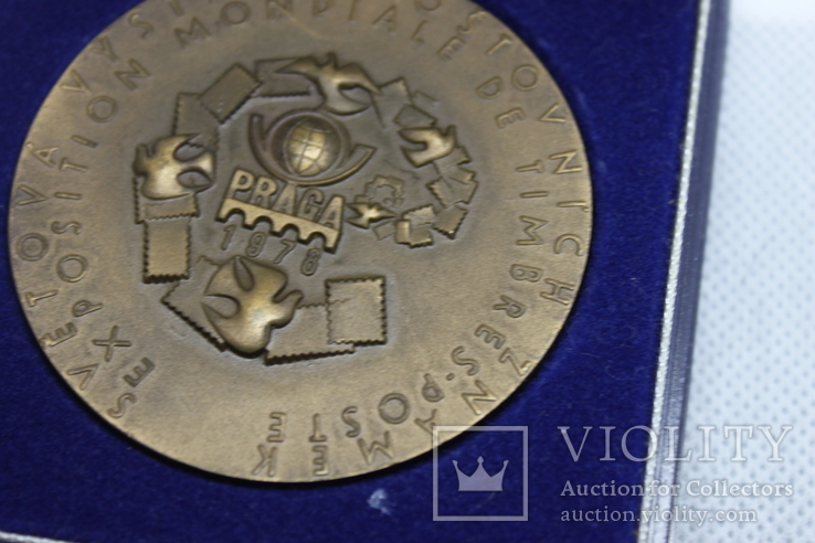 Медаль на честь філателічної виставки Прага 1978 в оригінальній коробці, фото №4