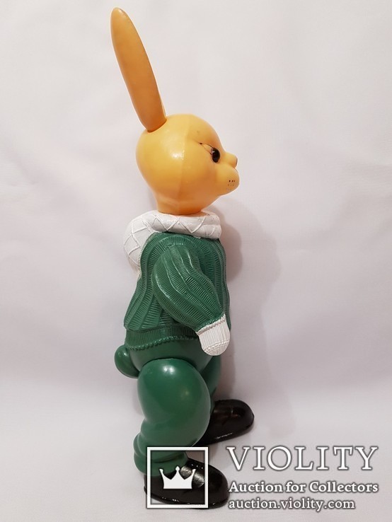 Sssr doll celluloid xylonite plastik toy plaything bauble целлулоид заяц спортсмен 31 см, фото №9