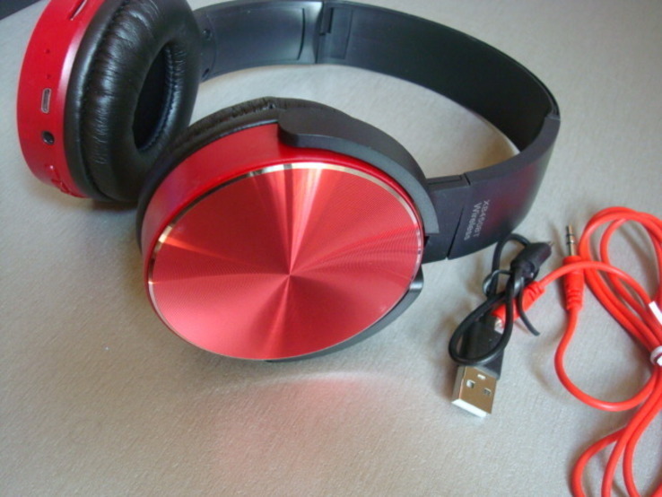 Słuchawki bezprzewodowe Bluetooth BT 450 Czerwone.