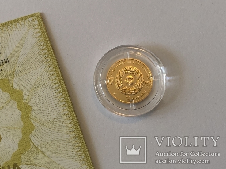 Золото монета 2 гривні Овен 2006, фото №4