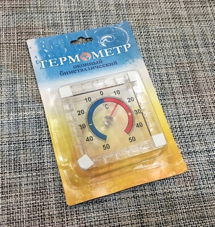 Термометр вуличний на липучці CH-207, віконний біметалічний -50С - +50С, фото №3