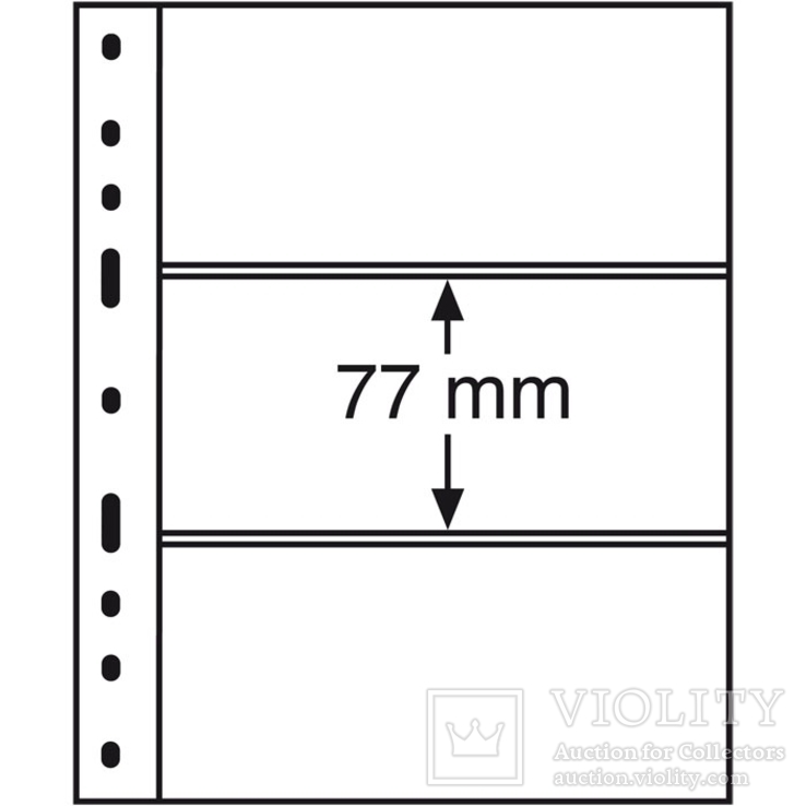 Лист к альбому Leuchtturm, Optima, 2x3 делений по 180 x 77 мм, черный 3S. 316307