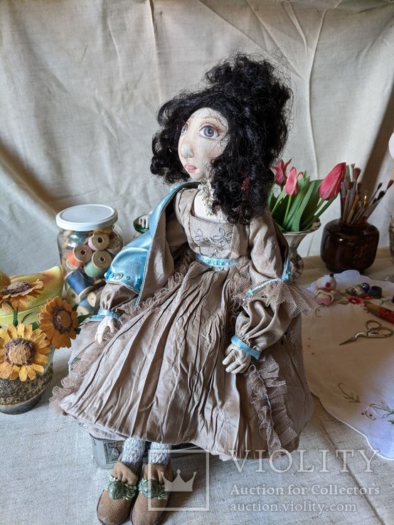 Кукла авторская Глаша текстильная шарнирная, фото №4