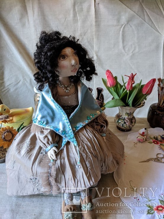 Кукла авторская Глаша текстильная шарнирная, фото №6