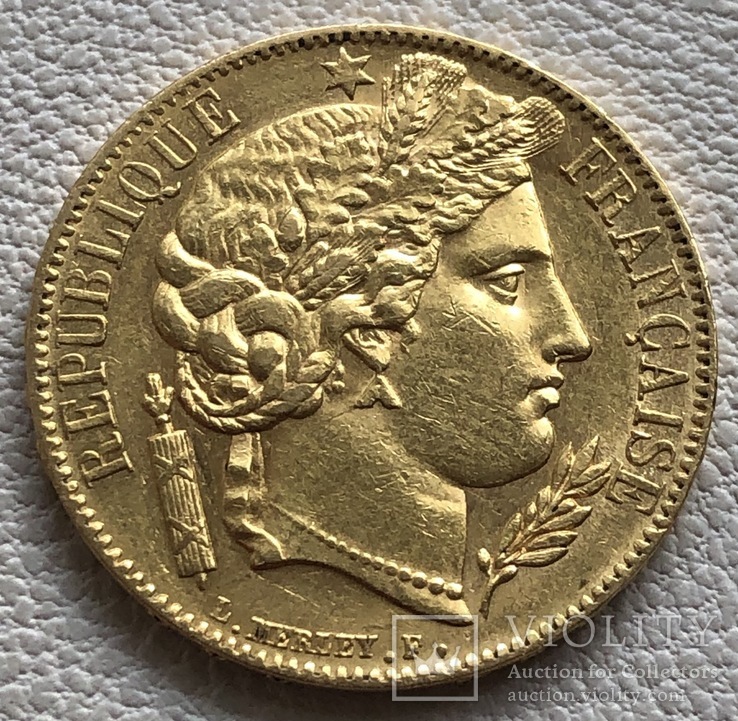 20 франков 1849 год золото 6,45 грамм 900’ тираж - 53000
