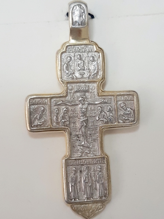 Серебряный крест с позолотой, фото №2