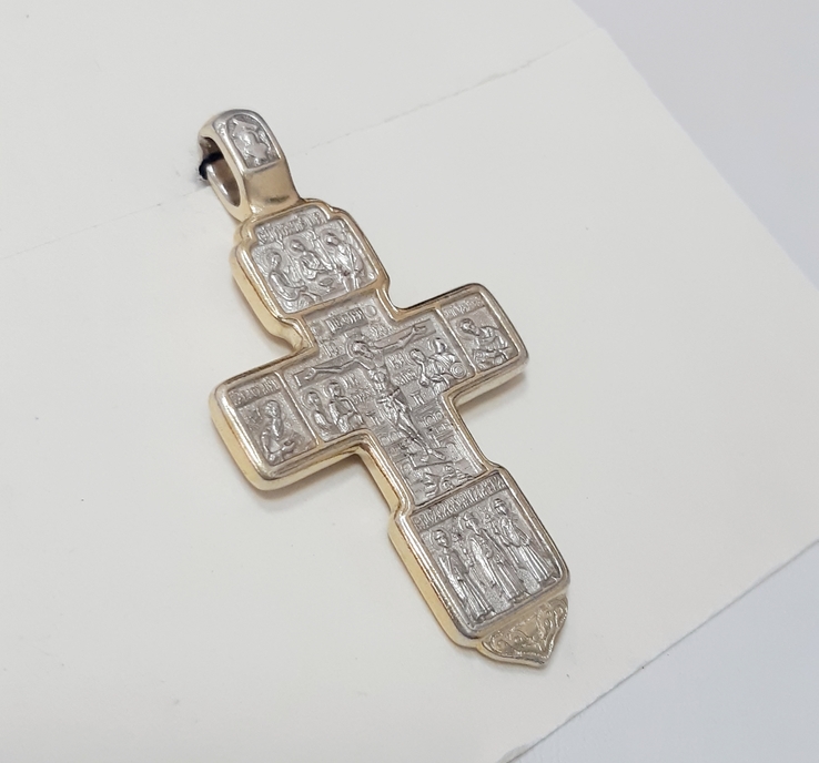 Серебряный крест с позолотой, фото №4
