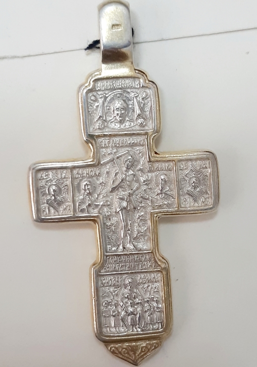 Серебряный крест с позолотой, фото №8