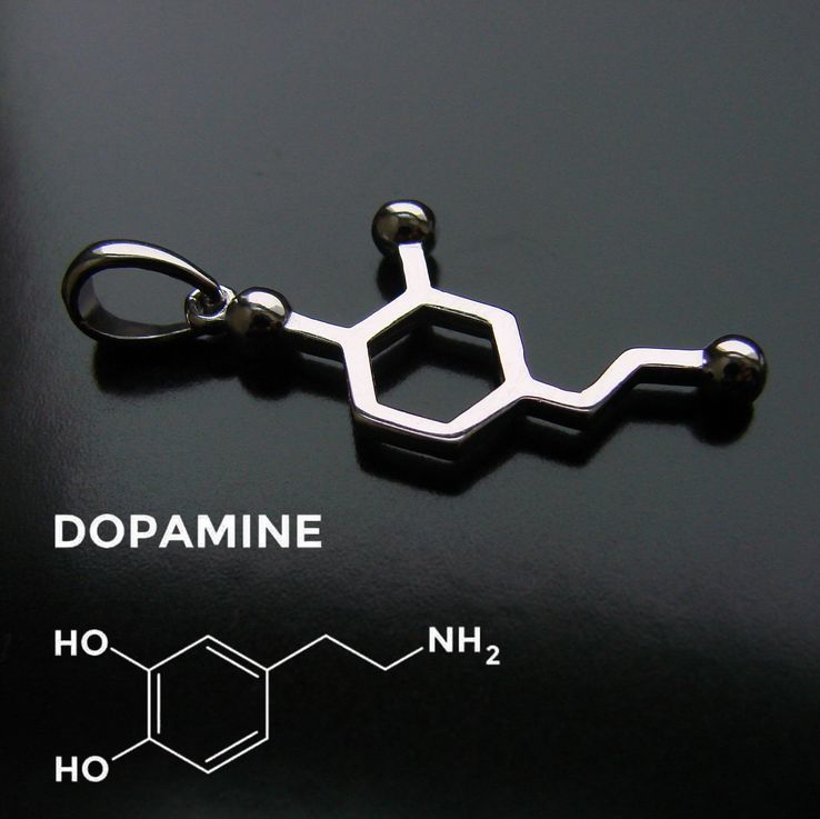 Серебряная подвеска в форме (Дофамин-гормон счастья, радости, удовольствия), photo number 2