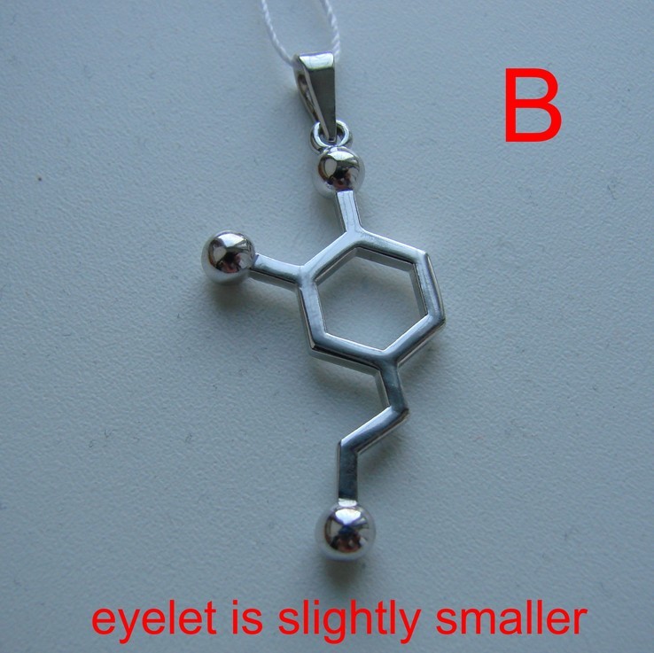 Серебряная подвеска в форме (Дофамин-гормон счастья, радости, удовольствия), photo number 5