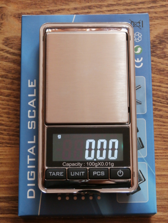 Карманные высокоточные цифровые весы Digital Scale до 100 гр ,шаг 0,01 гр +чехол, фото №2