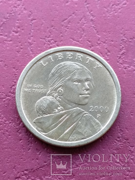 США 1 доллар 2000P n2347, фото №2