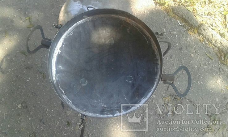 Походная костровая сковорода из диска бороны диаметром 40см с крышкой, фото №5