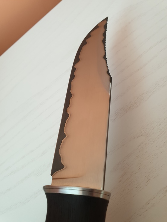 Нож ручной работы сталь К110 в обкладках 95х18 ножны, фото №4