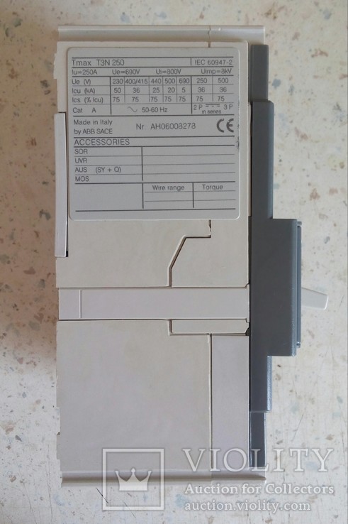 Автоматический выключатель АВВ Т3N 250/200A, фото №5