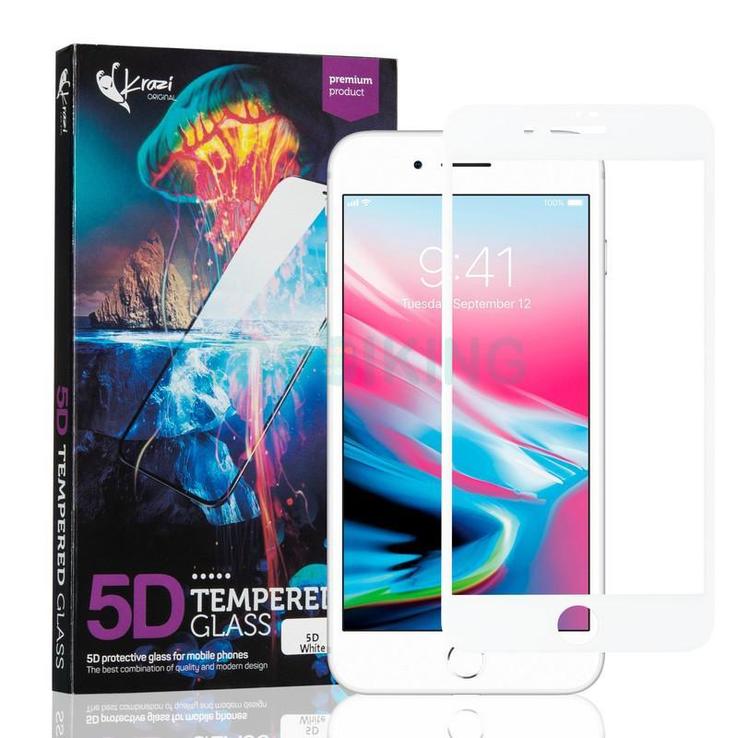 Защитное стекло Krazi 5D for iPhone 7 Plus/8 Plus White 71976, фото №2