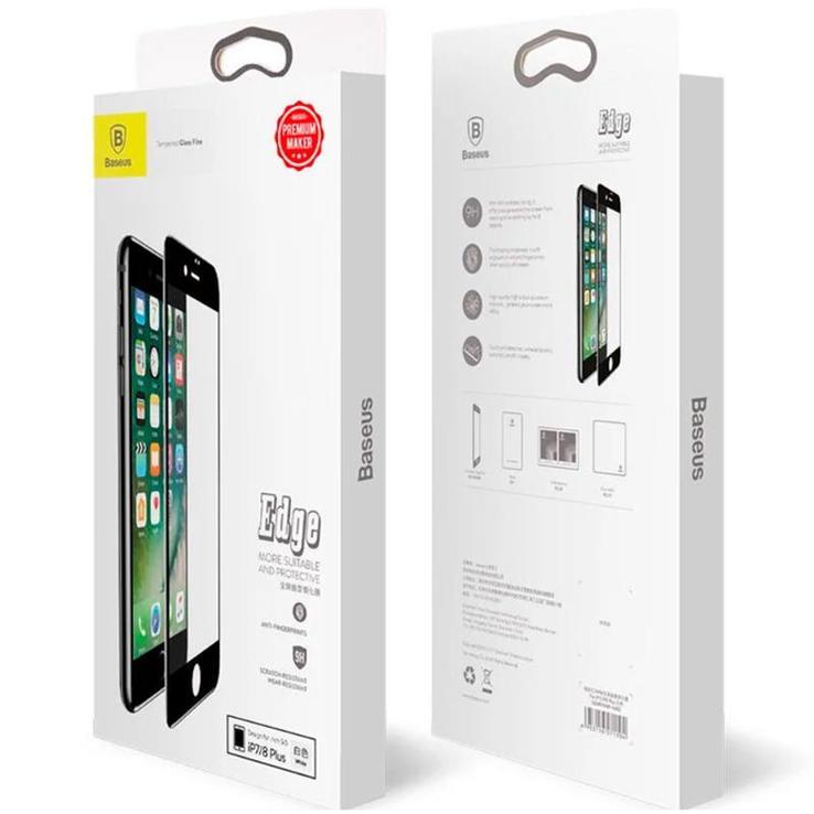Защитное стекло Baseus (OR) All-Screen Tempered Glass iPhone 7Plus/8 Plus  Black 78286