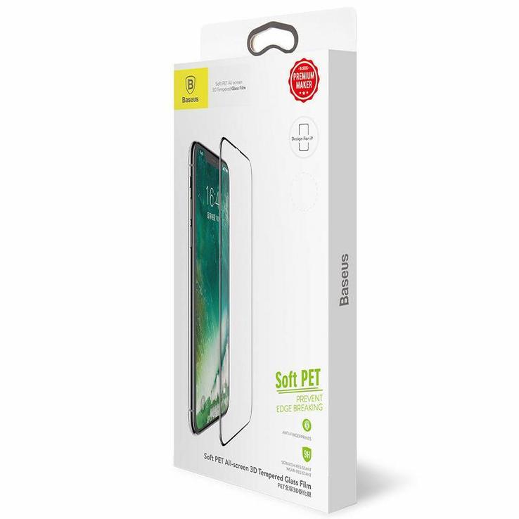 Защитное стекло Baseus (OR) All-Screen Tempered Glass iPhone X Black 78276