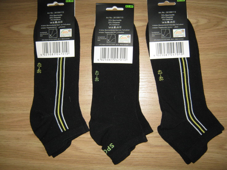 3 пары комплект-.спортивные носки-следы"soxon",германия, 43-46., фото №3