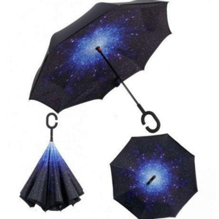 Зонт обратного сложения Up-Brella звездное небо, фото №2