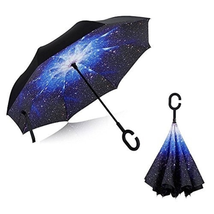 Зонт обратного сложения Up-Brella звездное небо, фото №3
