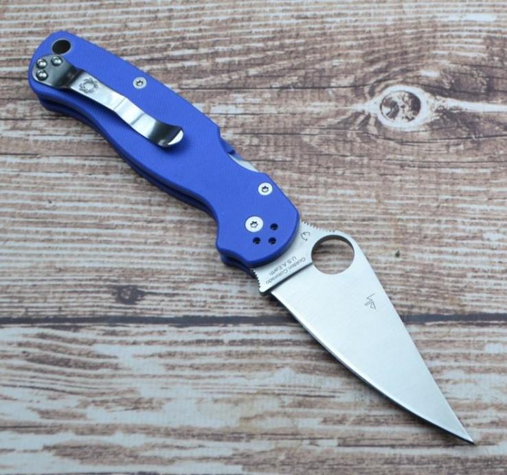 Нож Spyderco Para-Military cиний реплика, фото №3