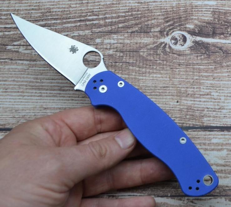 Нож Spyderco Para-Military cиний реплика, фото №5