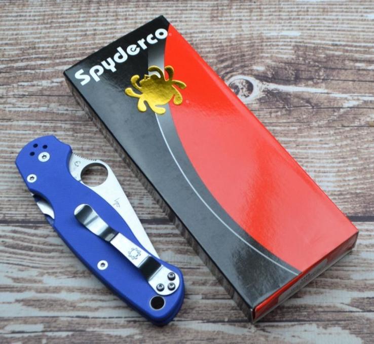 Нож Spyderco Para-Military cиний реплика, фото №7