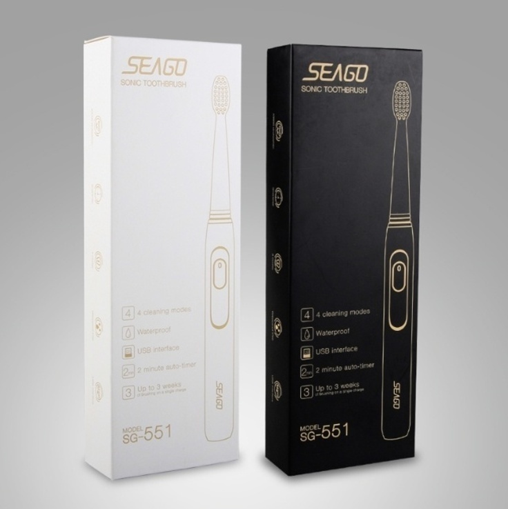 SONIC высокотехнологичная электрическая звуковая зубная щетка Seago, фото №3