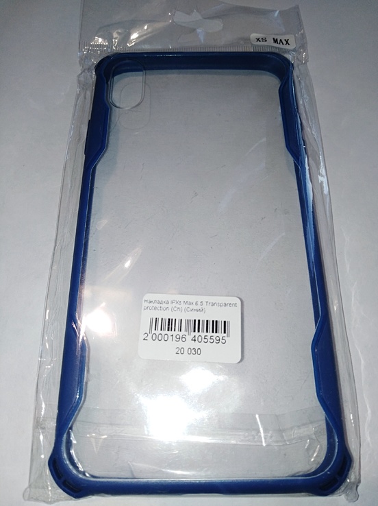 Накладка IP Xs Max 6.5 Transparent protection (Ch) синий, фото №3