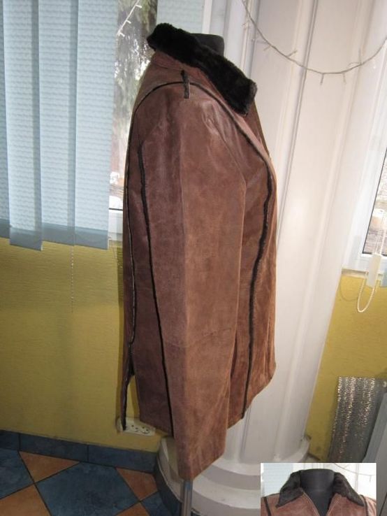 Классная тёплая женская кожаная куртка. Германия. Лот 870 Нубук!, фото №7