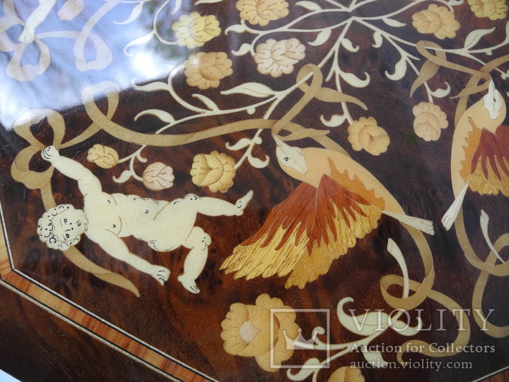 Большая Музыкальная шкатулка ( Дерево , Шпон ) Винтаж , Италия, фото №6