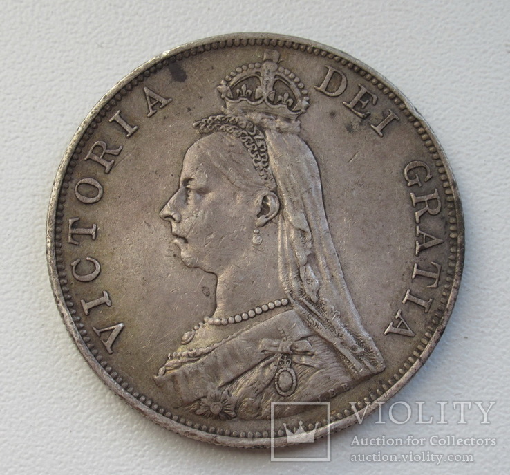 4 шиллинга (2 флорина) 1888 г. Великобритания, серебро, фото №3
