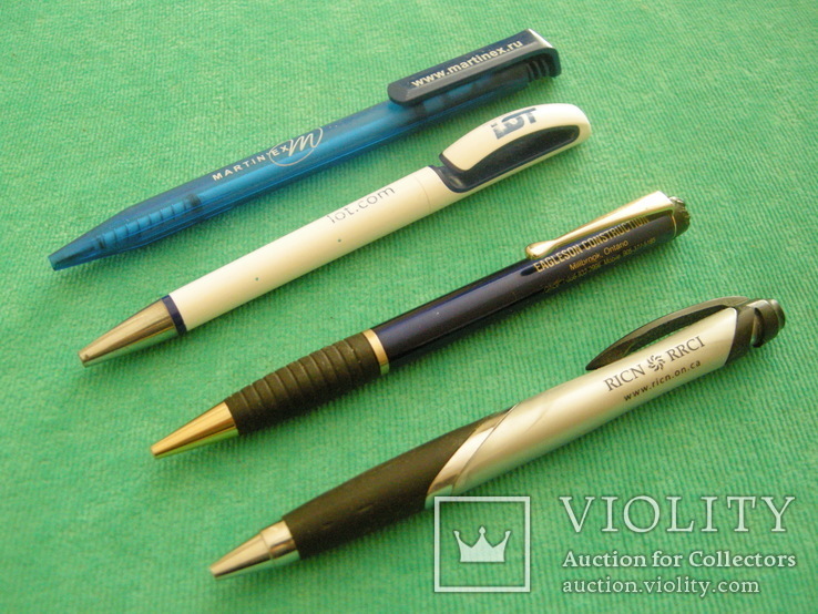 Четыре ручки с корпоративной символикой, фото №2