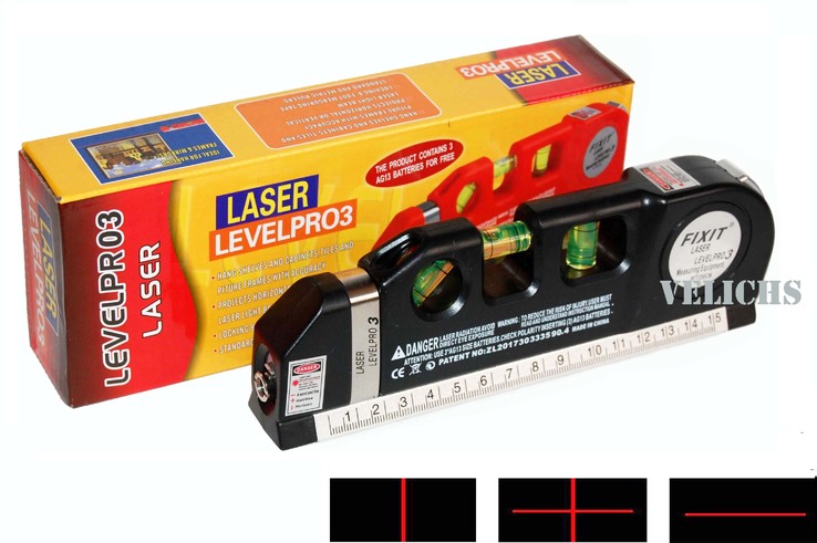 Лазерный уровень FIXIT Laser Level Pro 3 со встроенной рулеткой, фото №2