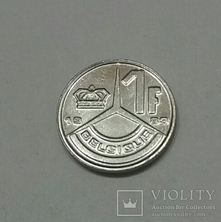 Бельгія 1 франк, 1989, фото №2