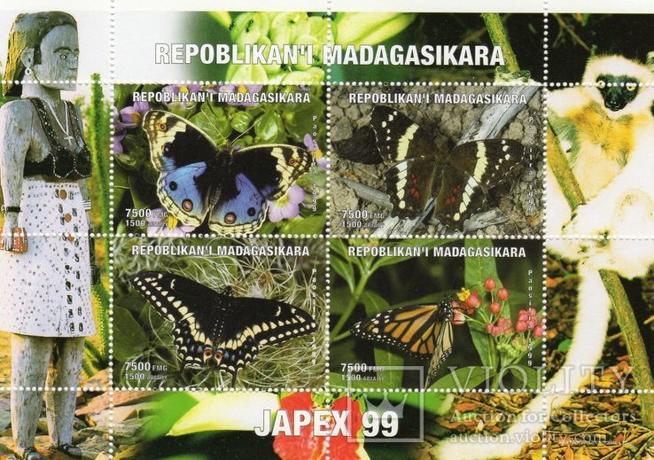 Мадагаскар 1999 БЛ филвыставка, бабочки