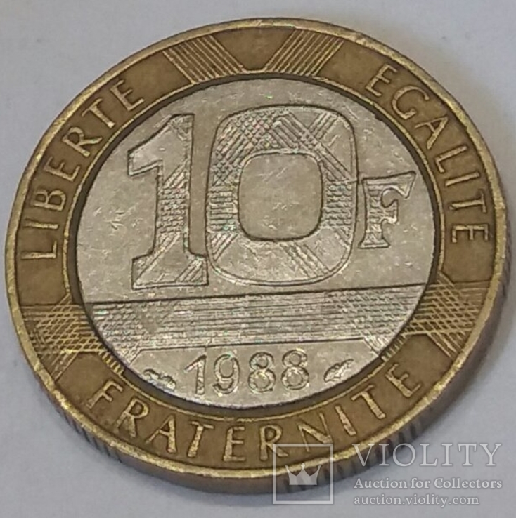 Франція 10 франків, 1988, фото №2
