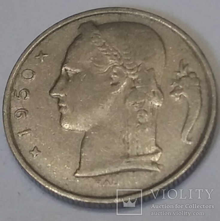 Бельгія 5 франків, 1950, фото №2