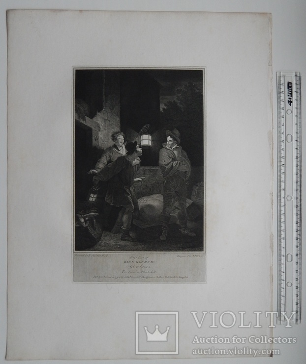 Старинная гравюра. Шекспир. "Генрих IV, часть 1". 1803 год. (42 на 32 см.)., фото №6
