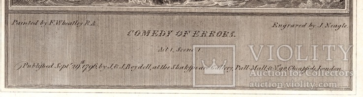 Старинная гравюра. Шекспир. "Комедия ошибок". 1803 год. (42 на 32 см.)., фото №5