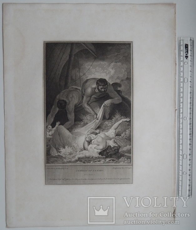 Старинная гравюра. Шекспир. "Комедия ошибок". 1803 год. (42 на 32 см.)., фото №6
