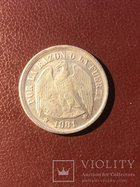 Чили 1 песо, 1881 год, фото №4
