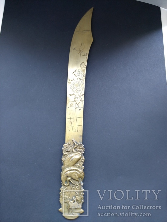 Антикварный большой нож для бумаг, писем, Япония нач. 20 в., фото №5