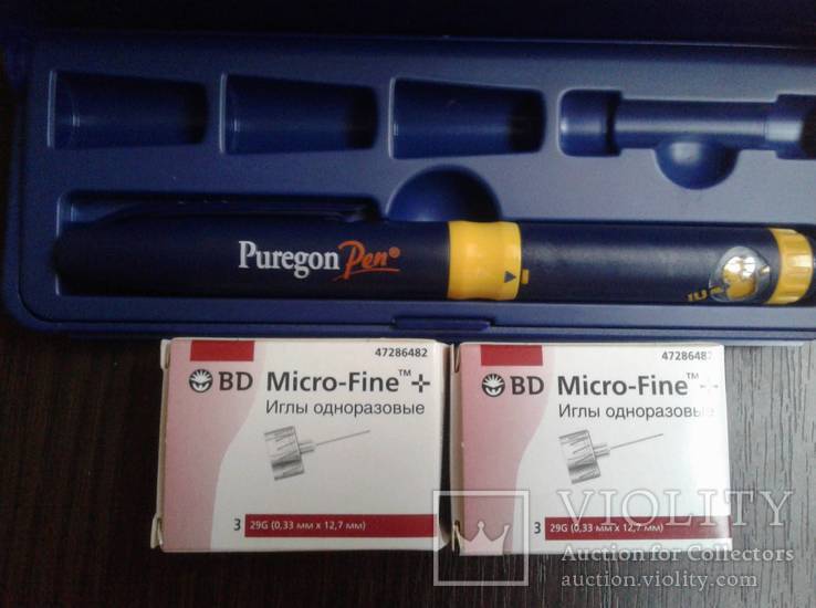 ﻿Ручка-инжектор для подкожного введения раствора Пурегон в картриджах + спец иглы, фото №4